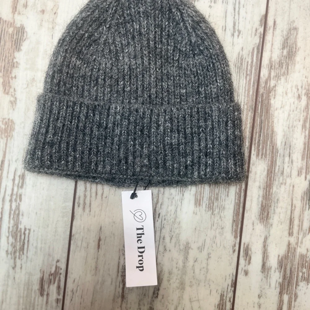 NWT The Drop Ribbed Knit Knot Beanie – Heather Gray, One Size - Picture 5 of 10